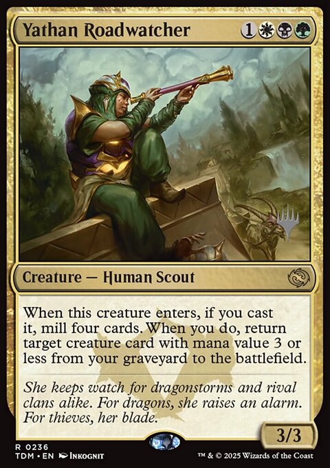 Yathan Roadwatcher, Tarkir: Dragonstorm Promos #236p, Magic: The Gathering card