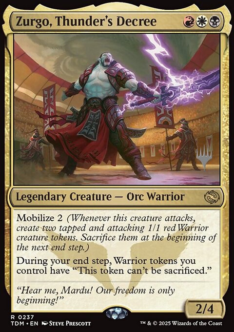 Zurgo, Thunder's Decree, Tarkir: Dragonstorm Promos #237p, Magic: The Gathering card