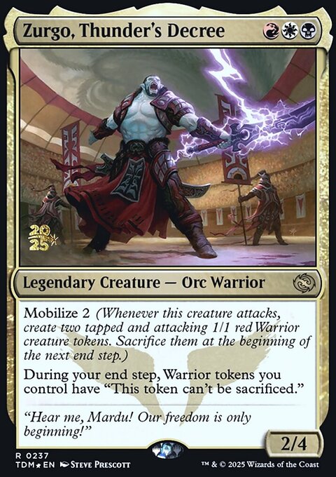 Zurgo, Thunder's Decree, Tarkir: Dragonstorm Promos #237s, Magic: The Gathering card