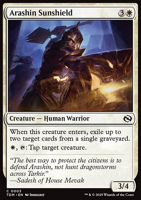 Arashin Sunshield, Tarkir: Dragonstorm #3, Magic: The Gathering card