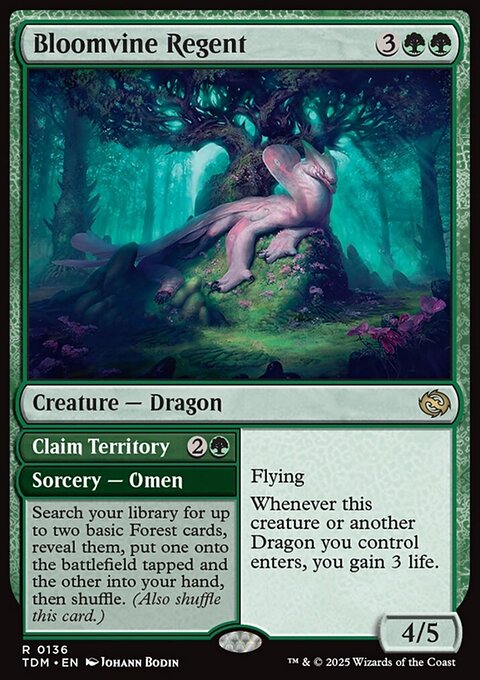Bloomvine Regent // Claim Territory, Tarkir: Dragonstorm #136, Magic: The Gathering card