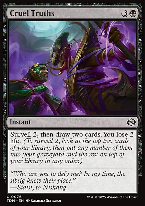 Cruel Truths, Tarkir: Dragonstorm #76, Magic: The Gathering card