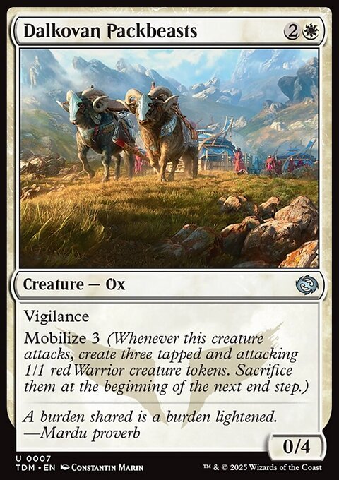 Dalkovan Packbeasts, Tarkir: Dragonstorm #7, Magic: The Gathering card