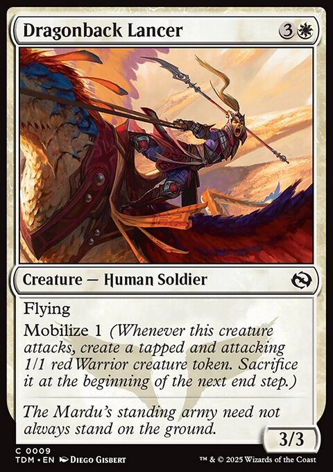 Dragonback Lancer, Tarkir: Dragonstorm #9, Magic: The Gathering card