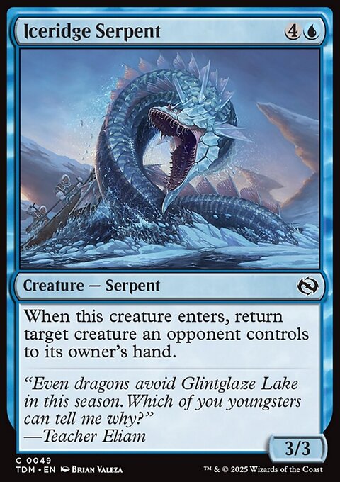 Iceridge Serpent, Tarkir: Dragonstorm #49, Magic: The Gathering card