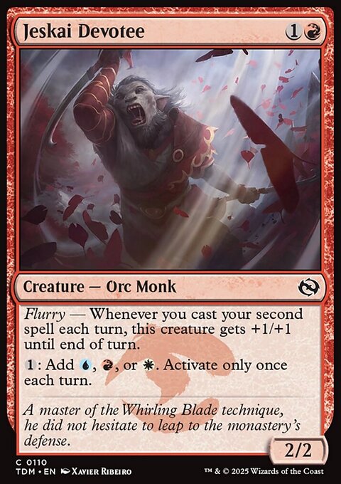 Jeskai Devotee, Tarkir: Dragonstorm #110, Magic: The Gathering card