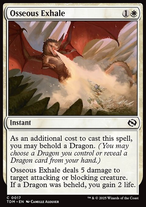 Osseous Exhale, Tarkir: Dragonstorm #17, Magic: The Gathering card