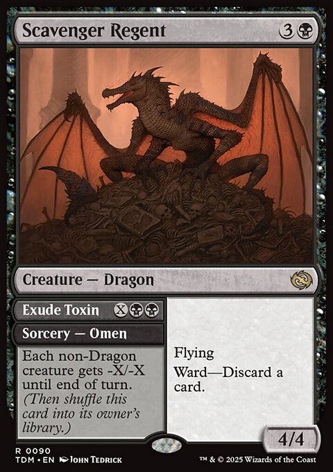 Scavenger Regent // Exude Toxin, Tarkir: Dragonstorm #90, Magic: The Gathering card