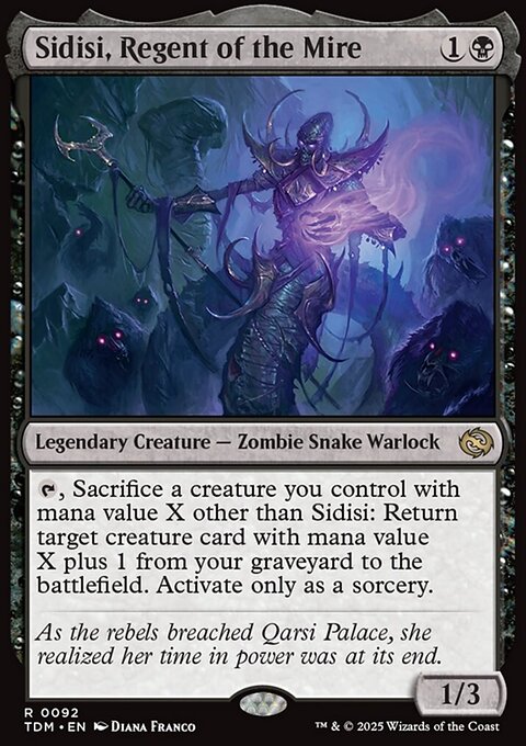 Sidisi, Regent of the Mire, Tarkir: Dragonstorm #92, Magic: The Gathering card