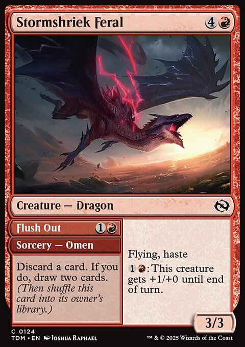 Stormshriek Feral // Flush Out, Tarkir: Dragonstorm #124, Magic: The Gathering card