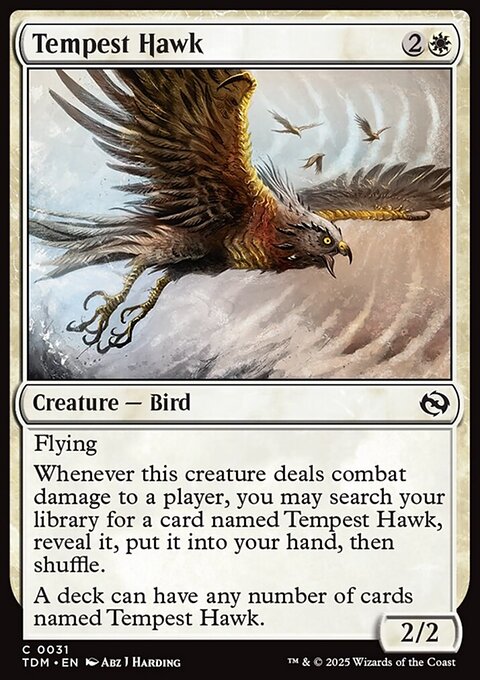 Tempest Hawk, Tarkir: Dragonstorm #31, Magic: The Gathering card