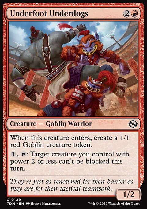 Underfoot Underdogs, Tarkir: Dragonstorm #129, Magic: The Gathering card