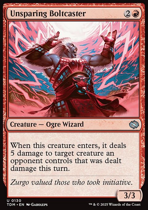 Unsparing Boltcaster, Tarkir: Dragonstorm #130, Magic: The Gathering card