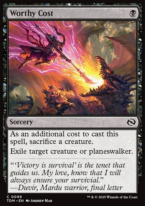 Worthy Cost, Tarkir: Dragonstorm #99, Magic: The Gathering card