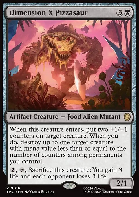 Dimension X Pizzasaur, Teenage Mutant Ninja Turtles Eternal #16, Magic: The Gathering card