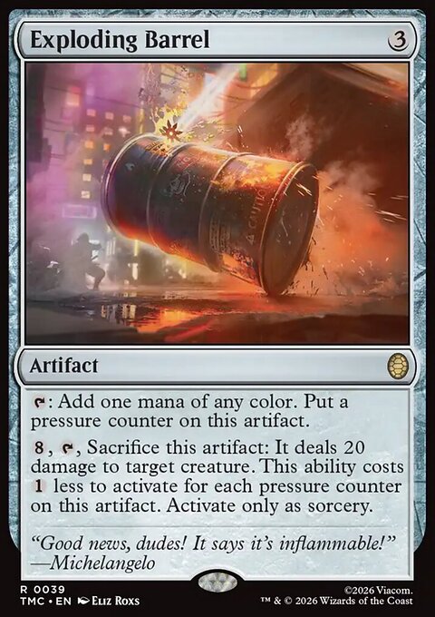 Exploding Barrel, Teenage Mutant Ninja Turtles Eternal #39, Magic: The Gathering card