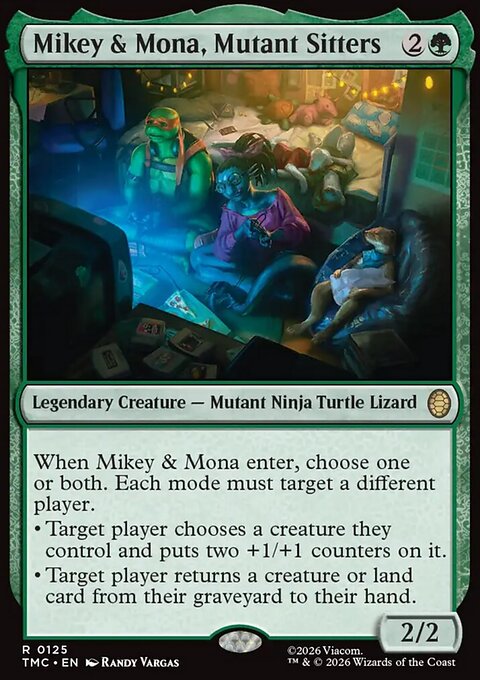 Mikey & Mona, Mutant Sitters, Teenage Mutant Ninja Turtles Eternal #125, Magic: The Gathering card