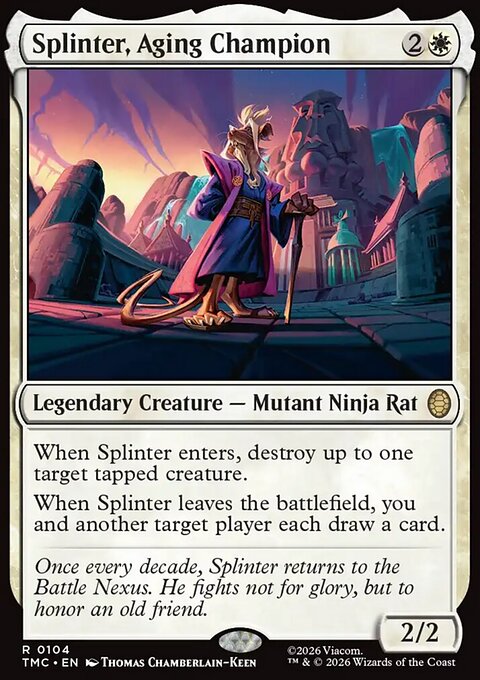 Splinter, Aging Champion, Teenage Mutant Ninja Turtles Eternal #104, Magic: The Gathering card