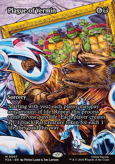 Plague of Vermin, Teenage Mutant Ninja Turtles Source Material #7, Magic: The Gathering card