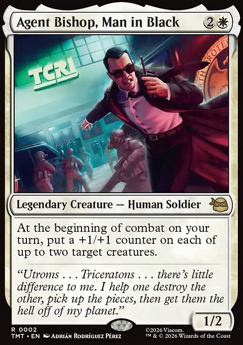 Agent Bishop, Man in Black, Teenage Mutant Ninja Turtles #2, Magic: The Gathering card
