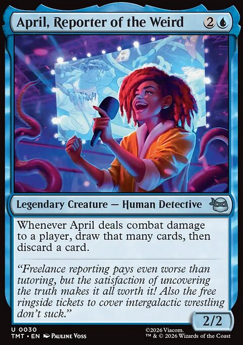 April, Reporter of the Weird, Teenage Mutant Ninja Turtles #30, Magic: The Gathering card