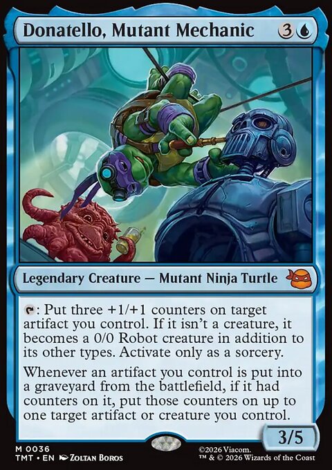 Donatello, Mutant Mechanic, Teenage Mutant Ninja Turtles #36, Magic: The Gathering card
