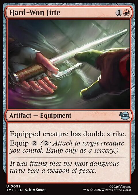 Hard-Won Jitte, Teenage Mutant Ninja Turtles #91, Magic: The Gathering card