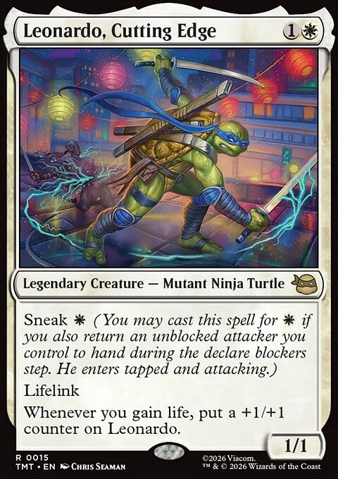 Leonardo, Cutting Edge, Teenage Mutant Ninja Turtles #15, Magic: The Gathering card