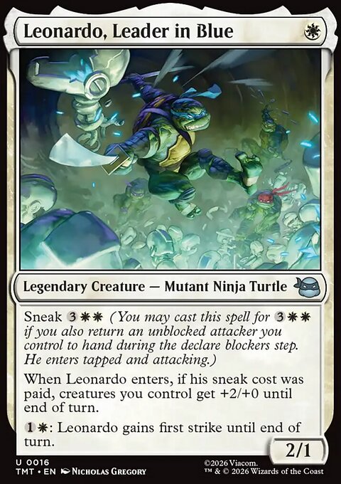 Leonardo, Leader in Blue, Teenage Mutant Ninja Turtles #16, Magic: The Gathering card