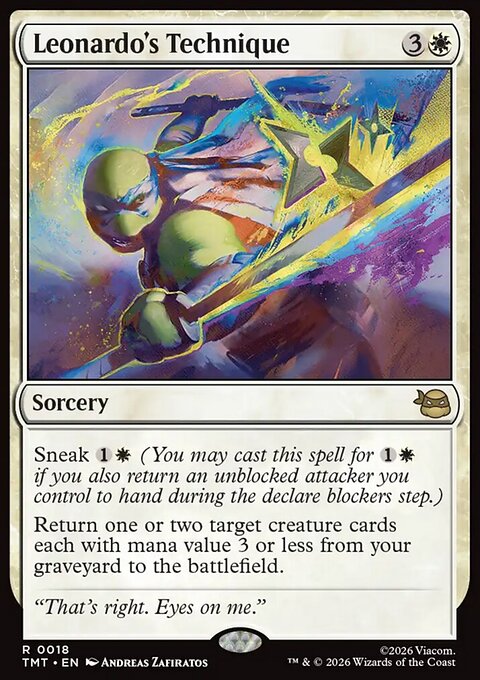 Leonardo's Technique, Teenage Mutant Ninja Turtles #18, Magic: The Gathering card