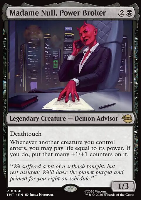Madame Null, Power Broker, Teenage Mutant Ninja Turtles #66, Magic: The Gathering card