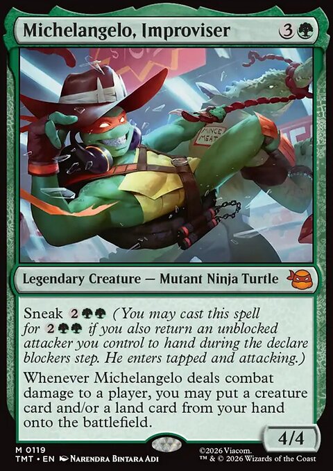 Michelangelo, Improviser, Teenage Mutant Ninja Turtles #119, Magic: The Gathering card