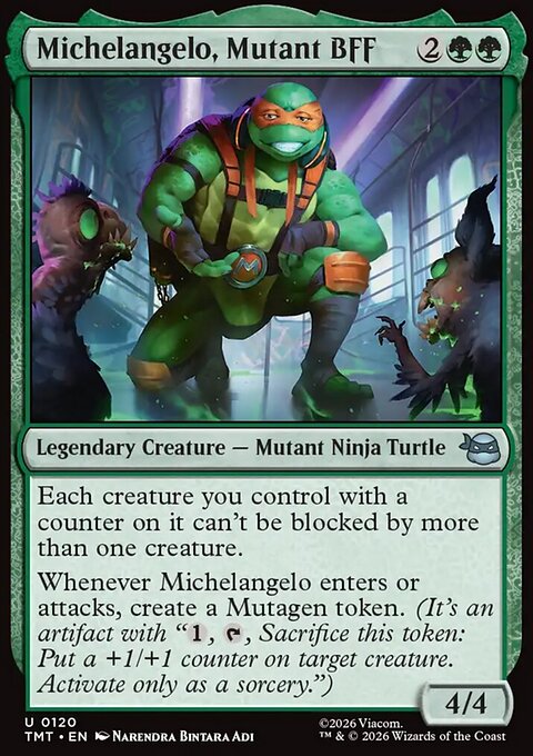 Michelangelo, Mutant BFF, Teenage Mutant Ninja Turtles #120, Magic: The Gathering card