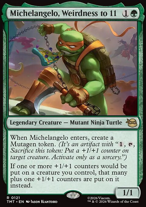 Michelangelo, Weirdness to 11, Teenage Mutant Ninja Turtles #121, Magic: The Gathering card