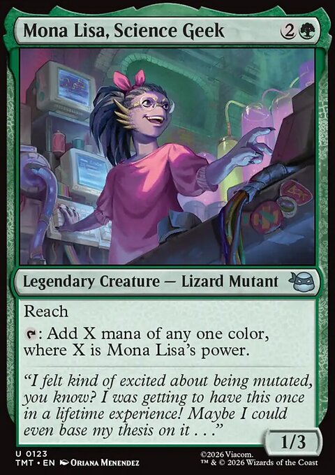 Mona Lisa, Science Geek, Teenage Mutant Ninja Turtles #123, Magic: The Gathering card