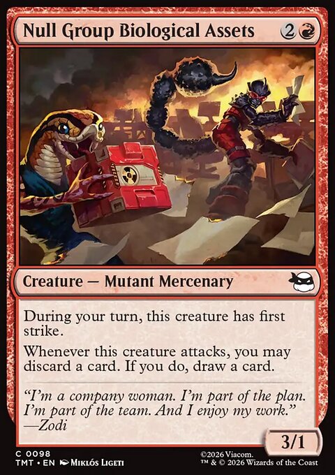 Null Group Biological Assets, Teenage Mutant Ninja Turtles #98, Magic: The Gathering card
