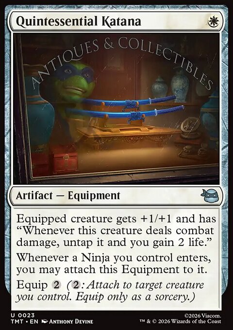 Quintessential Katana, Teenage Mutant Ninja Turtles #23, Magic: The Gathering card