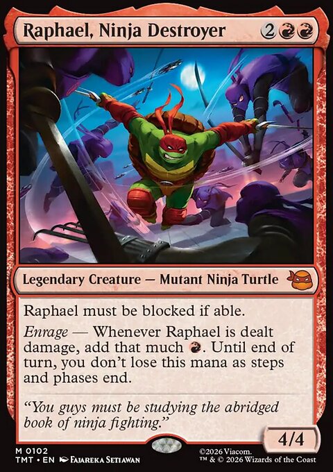 Raphael, Ninja Destroyer, Teenage Mutant Ninja Turtles #102, Magic: The Gathering card
