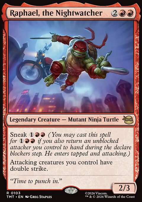 Raphael, the Nightwatcher, Teenage Mutant Ninja Turtles #103, Magic: The Gathering card