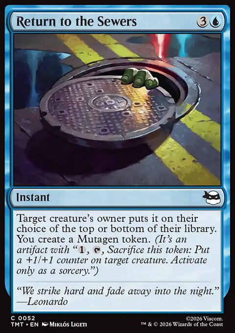 Return to the Sewers, Teenage Mutant Ninja Turtles #52, Magic: The Gathering card