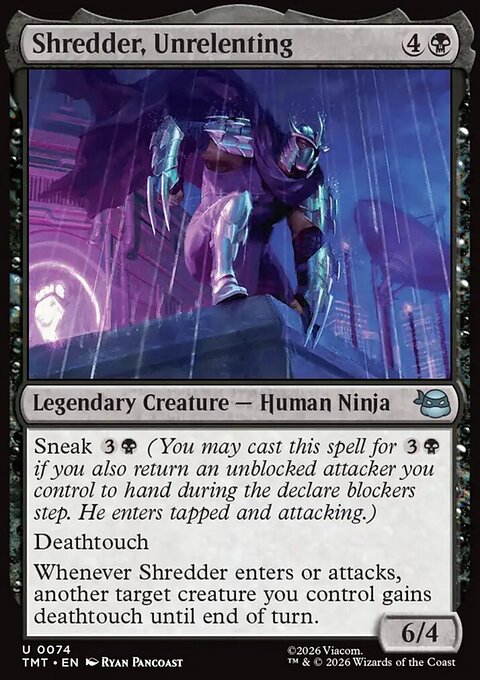 Shredder, Unrelenting, Teenage Mutant Ninja Turtles #74, Magic: The Gathering card