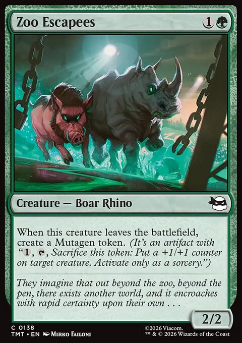 Zoo Escapees, Teenage Mutant Ninja Turtles #138, Magic: The Gathering card
