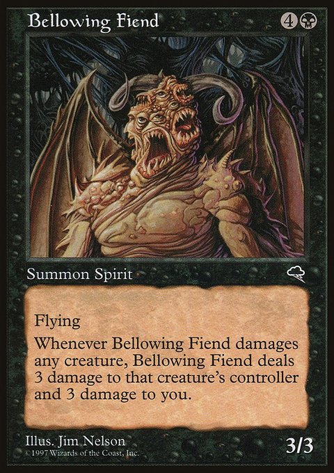 Bellowing Fiend, Tempest #108, Magic: The Gathering card