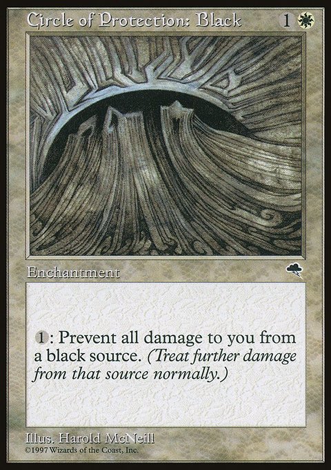 Circle of Protection: Black, Tempest #8, Magic: The Gathering card