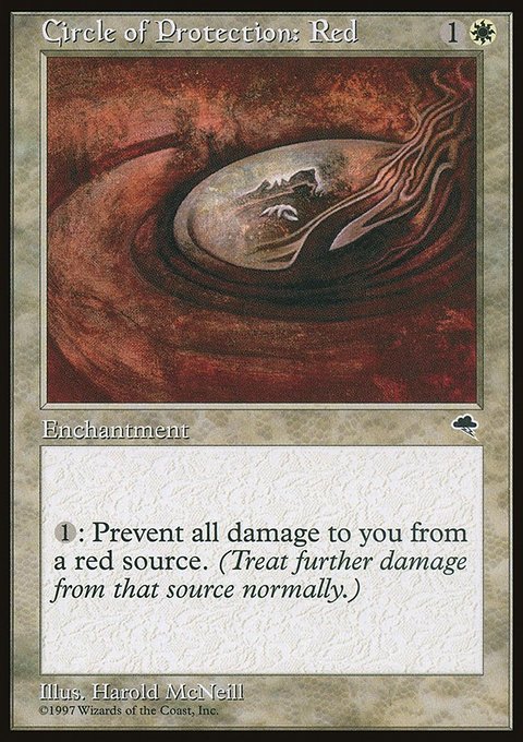 Circle of Protection: Red, Tempest #11, Magic: The Gathering card