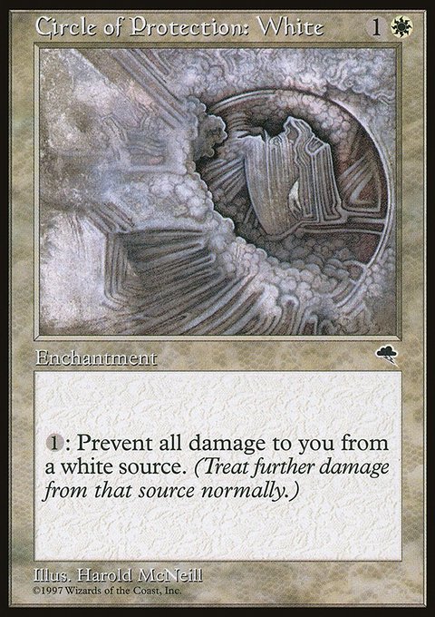 Circle of Protection: White, Tempest #13, Magic: The Gathering card