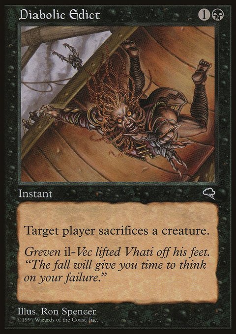 Diabolic Edict, Tempest #128, Magic: The Gathering card