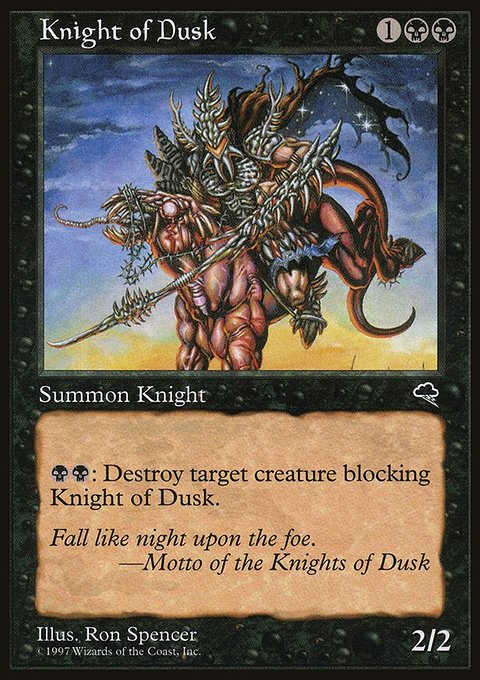 Knight of Dusk, Tempest #140, Magic: The Gathering card