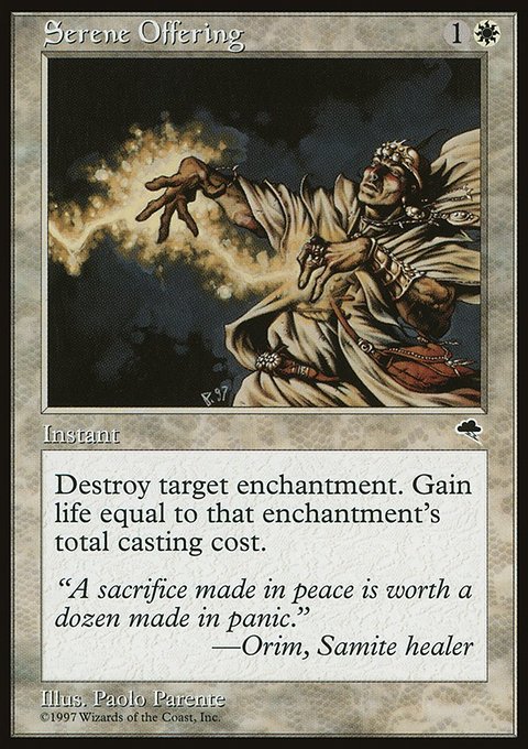 Serene Offering, Tempest #40, Magic: The Gathering card