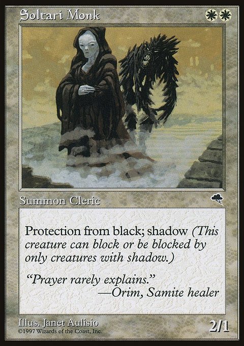 Soltari Monk, Tempest #45, Magic: The Gathering card